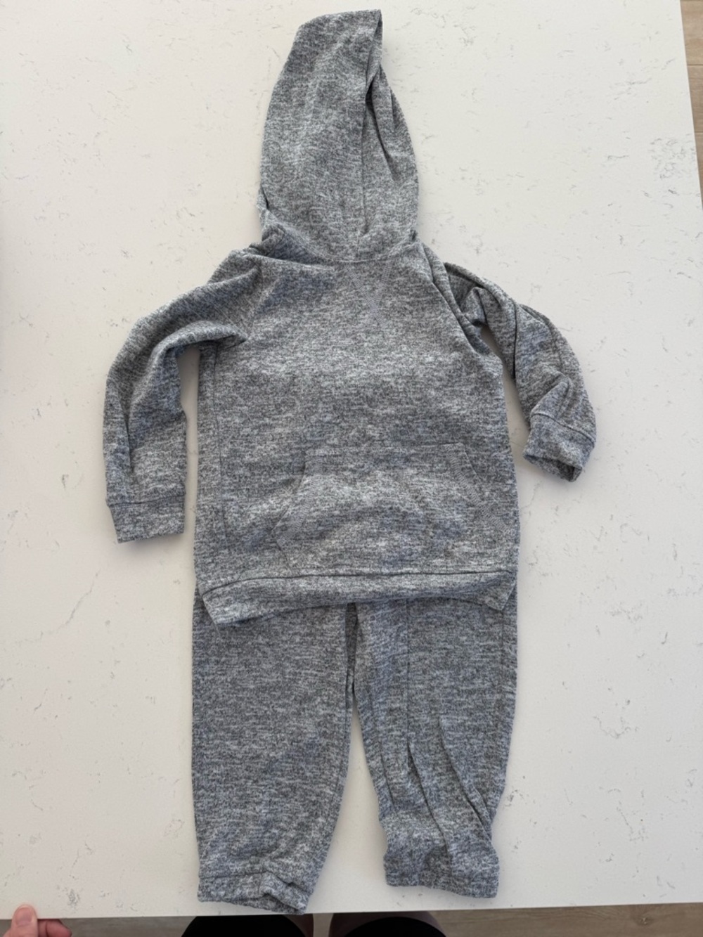 OshKosh B'gosh Heather Gray Toddler Knit Hoodie & Pants Set